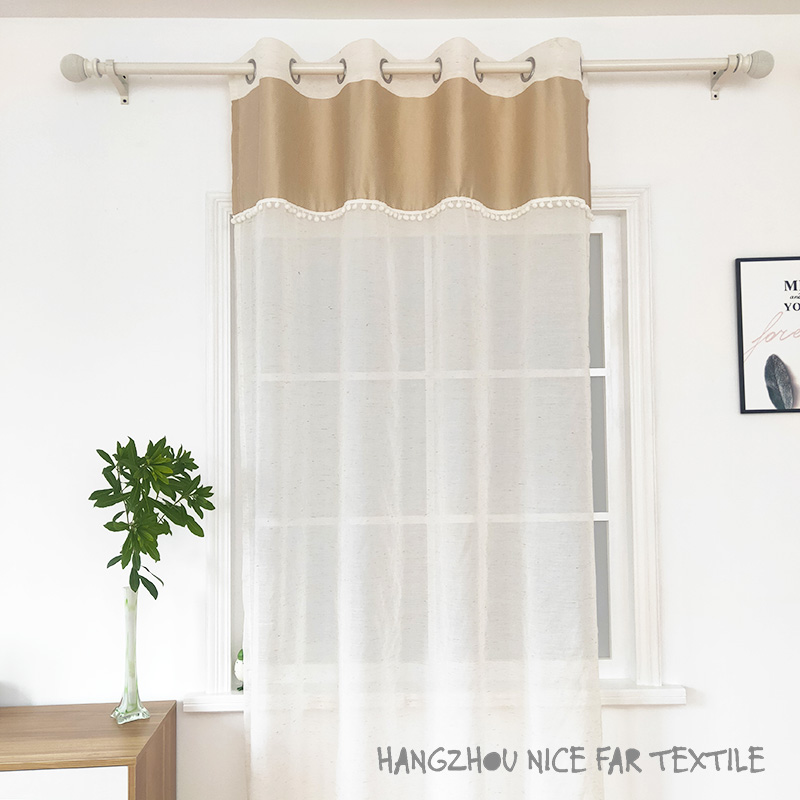 00000DF200132LG FALON stripe voile fabric yarn dyed jacquard screen printing cutting recycle voilage ready made linen curtain