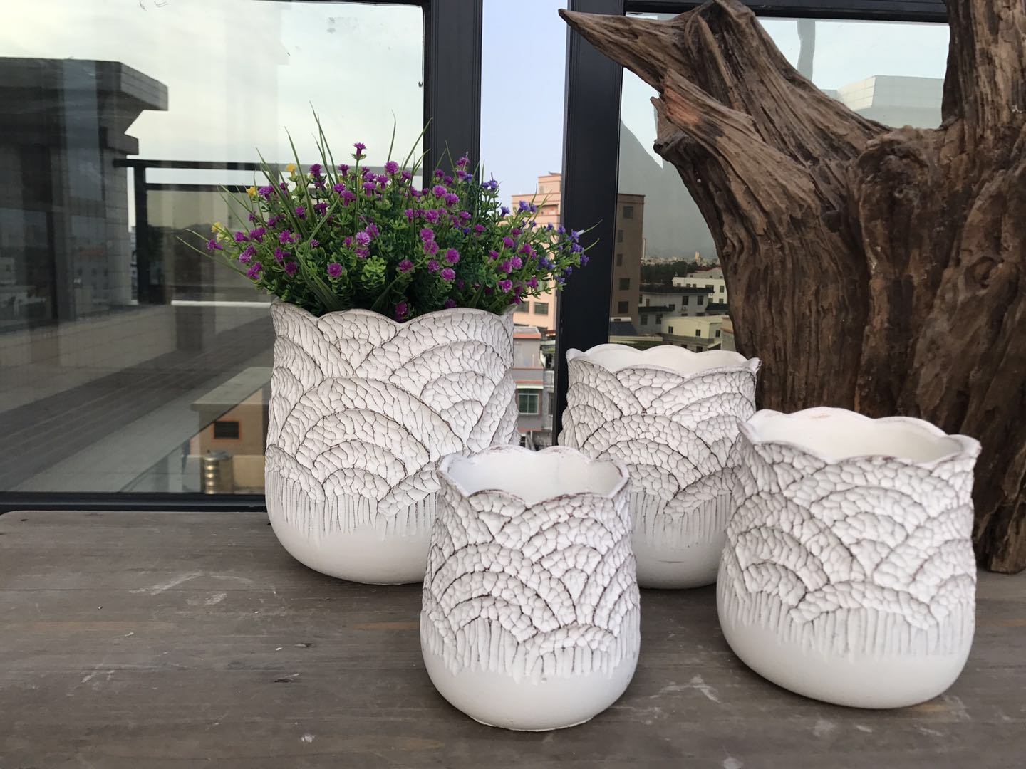 cement flower pot