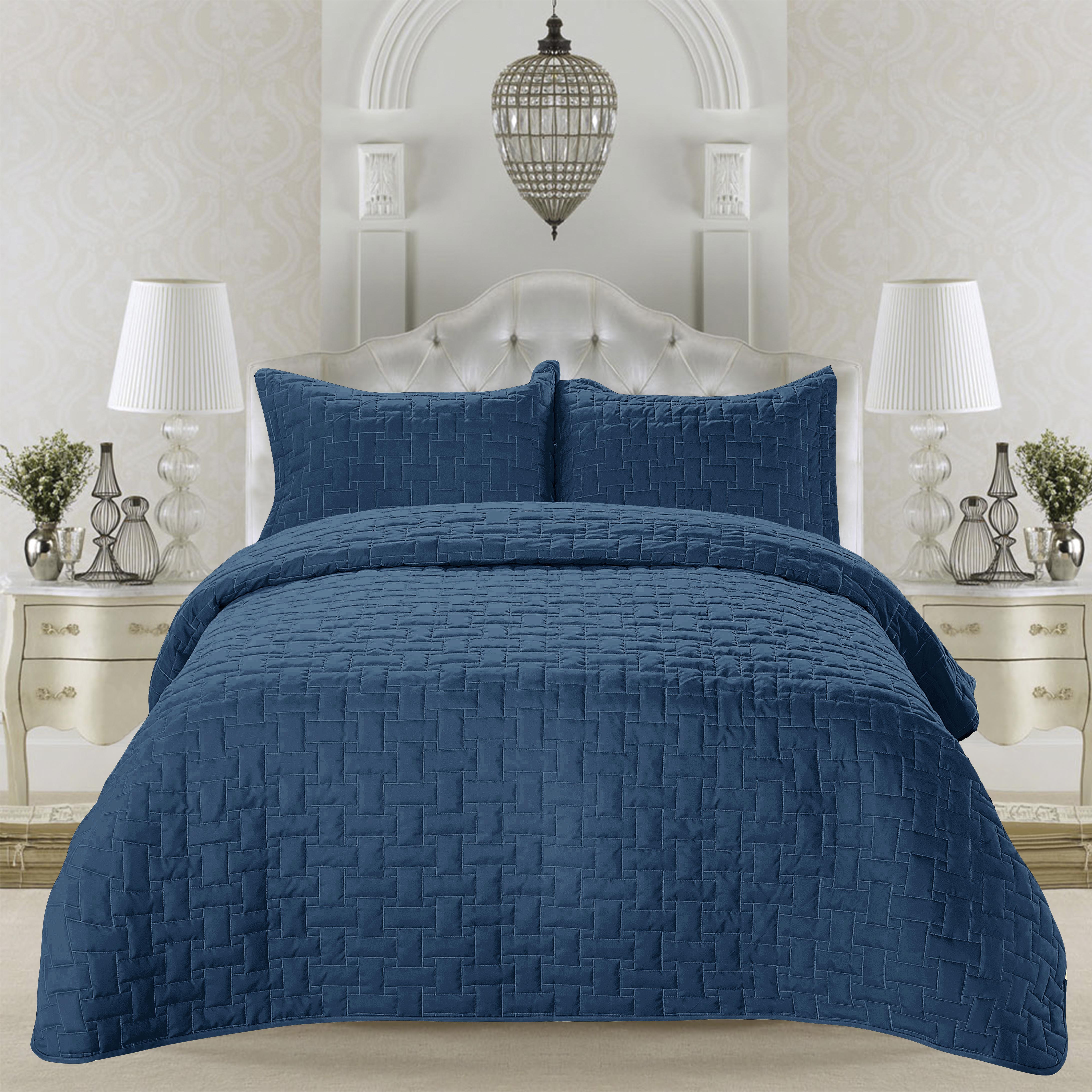 Solid Microfiber Quilt Set