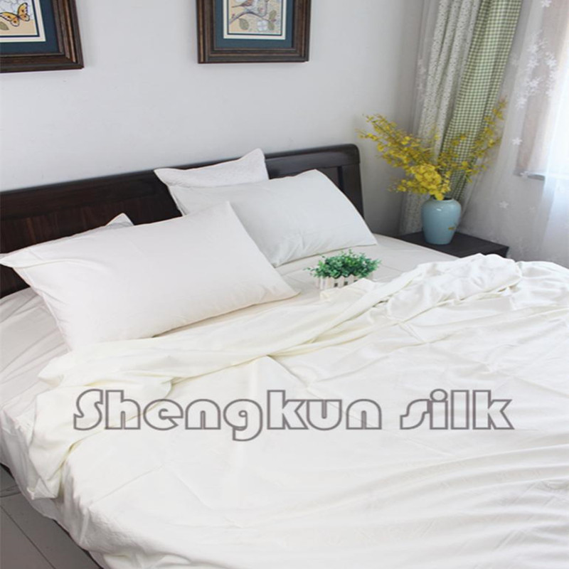 300TC Bamboo Bedding Sheet Sets Solid Color Duvet Cover Flat Sheet Queen Size