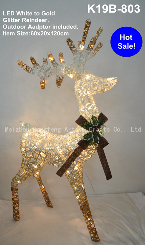 LED white to Champagne Gold Reindeer Christmas decor.Xmas Reindeer