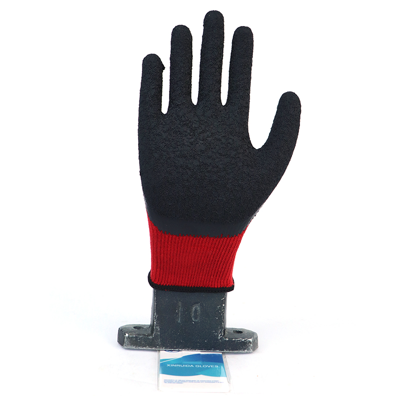 Glove Latex-10g 5 Threads Polycotton Shell Latex Coated, Crinkle Finish Glove