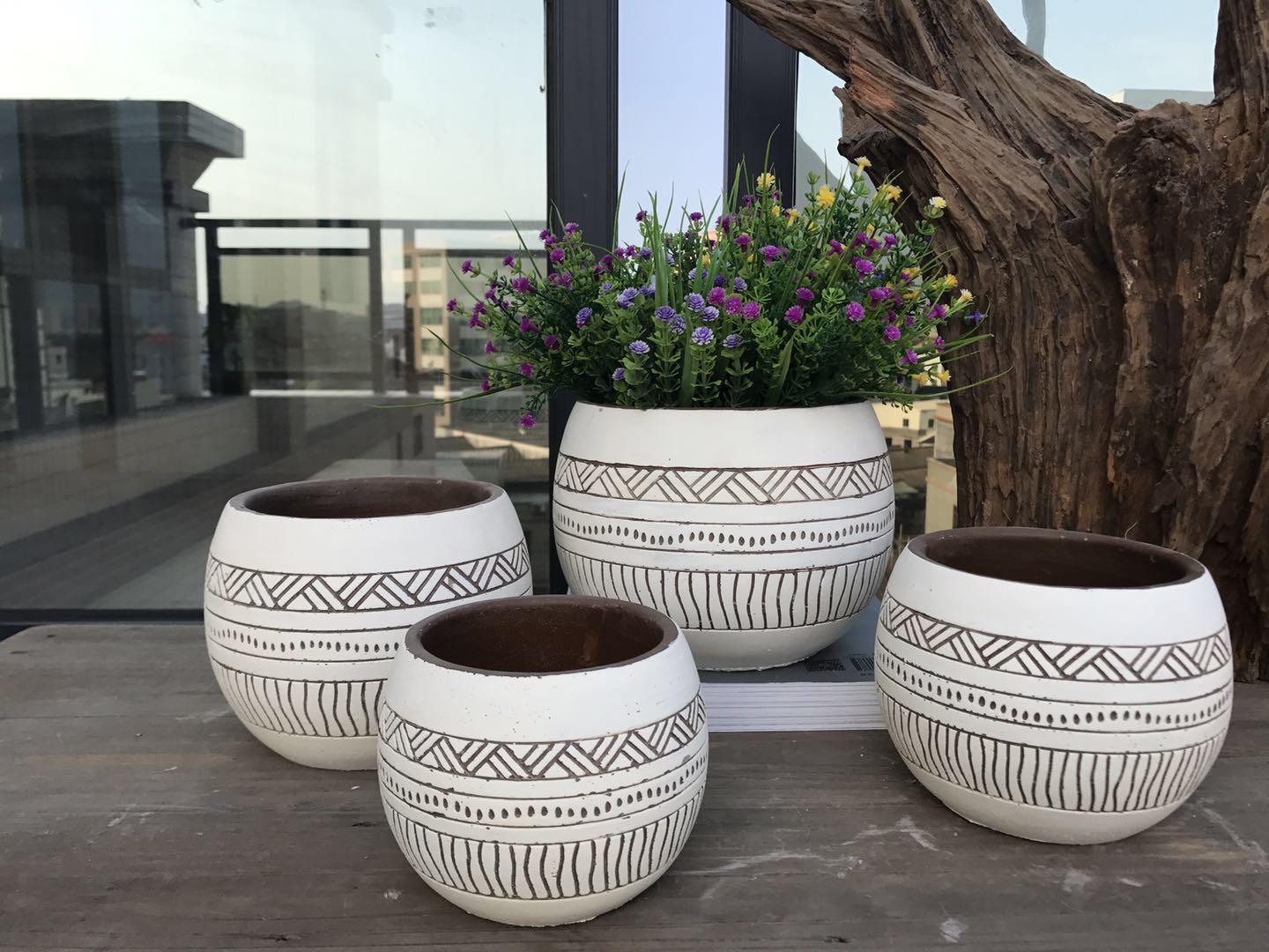 cement flower pot