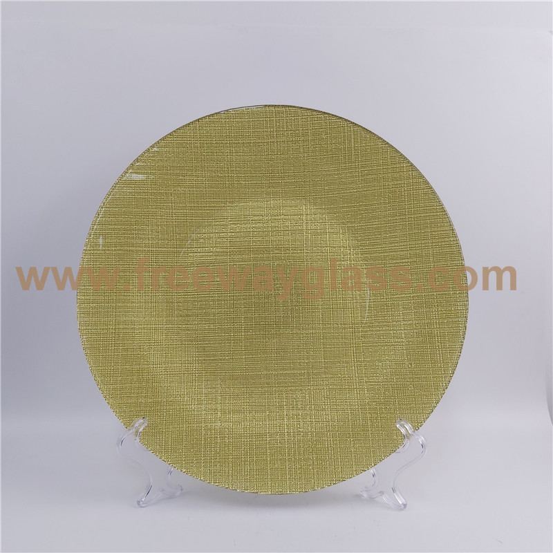 Glass Plate with gold color