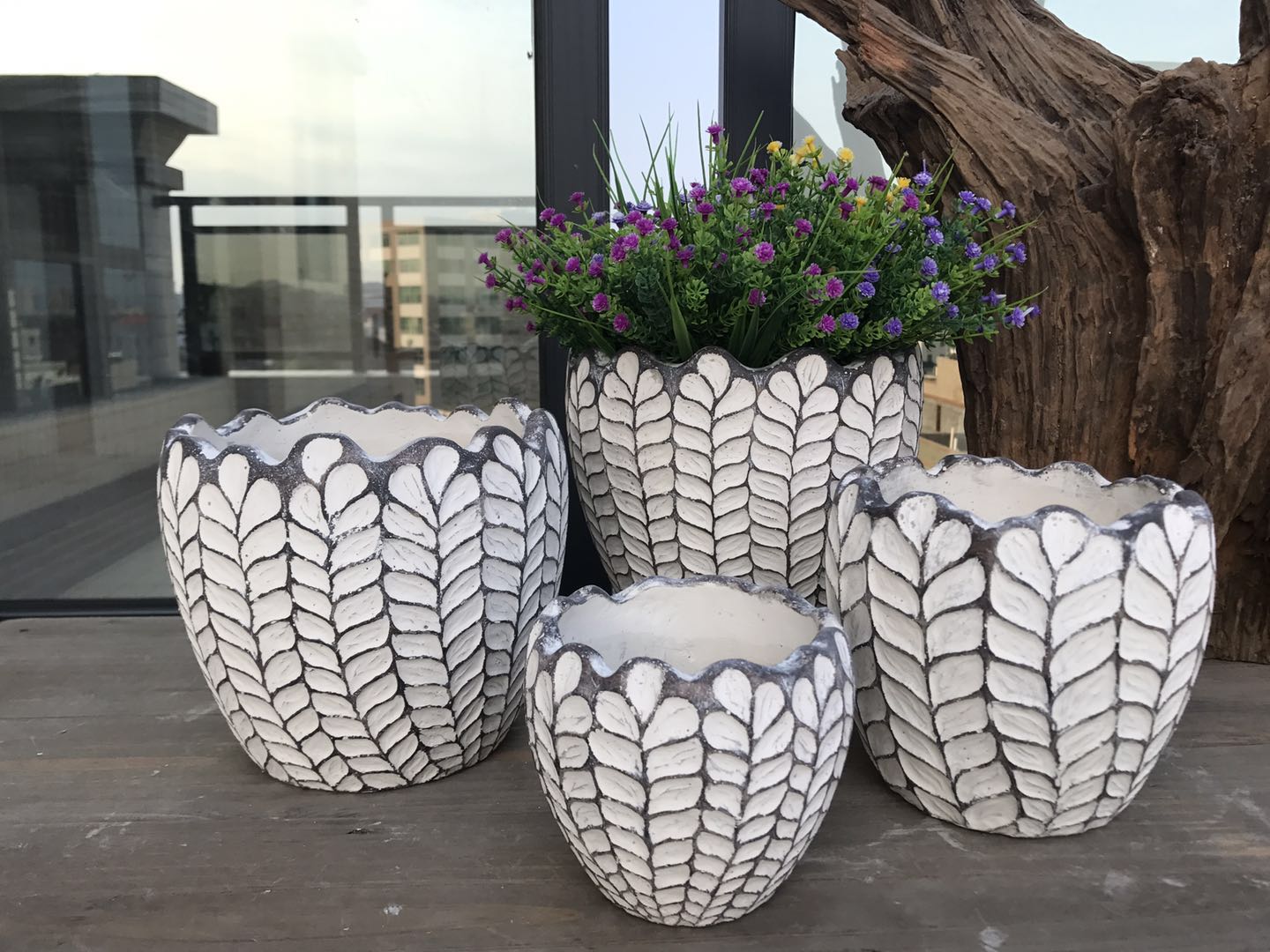 cement flower pot