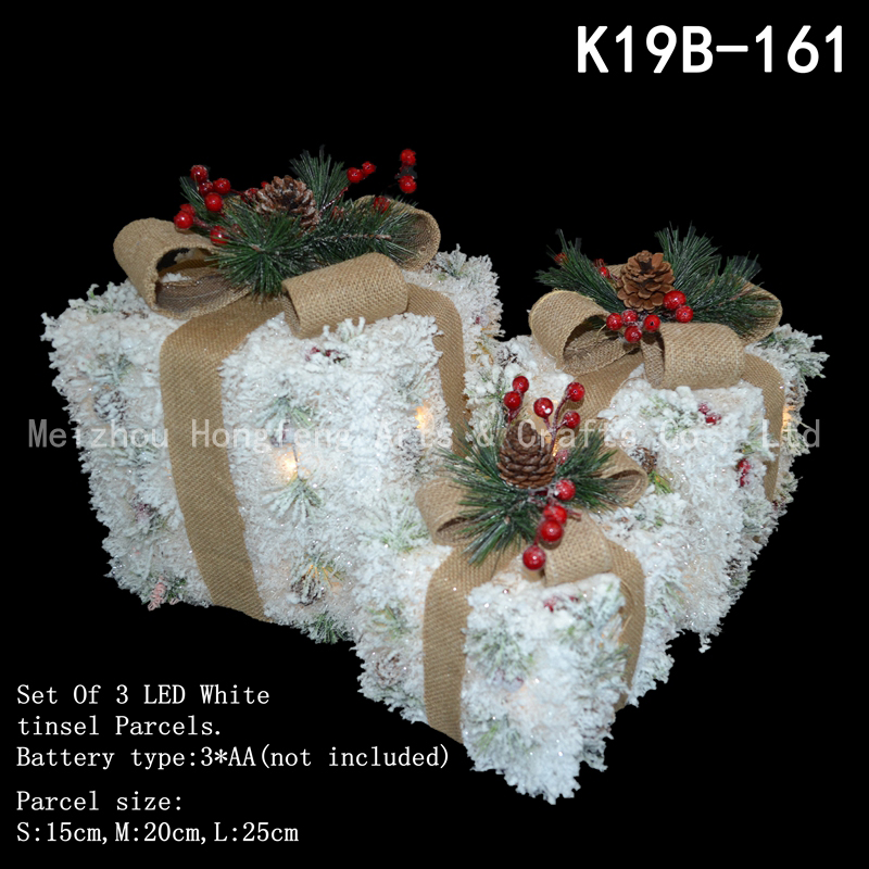 LED white pre lit giftbox Christmas decor. xmas giftbox