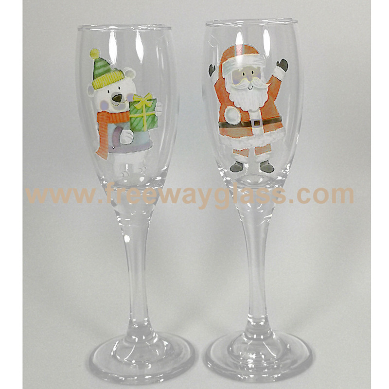 Champagne Flute Glass with decal