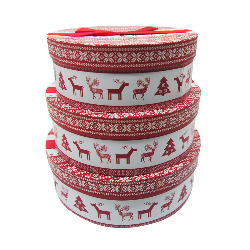 Custom Design Christmas Gift Boxes Circular Packaging Paper Box