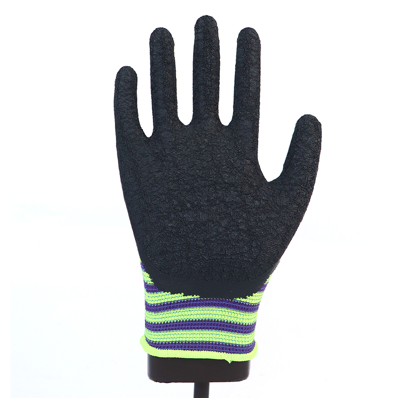 Glove Latex-13g Polyester Shell Latex Coated, Crinkle Finish Glove