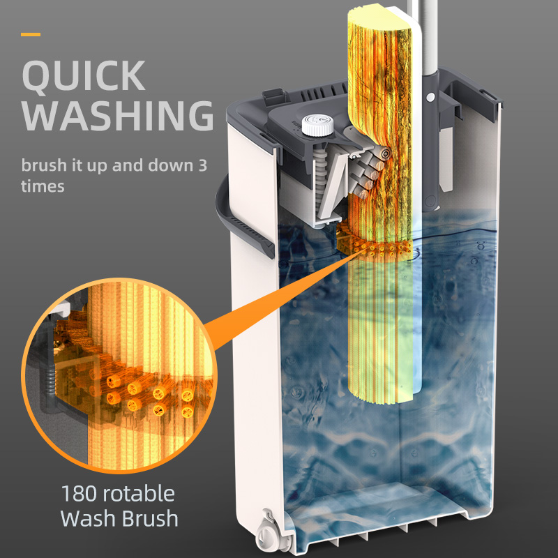 Cleaning brush mop, adhesive cotton mop, hand free floor mop, mop with bucket