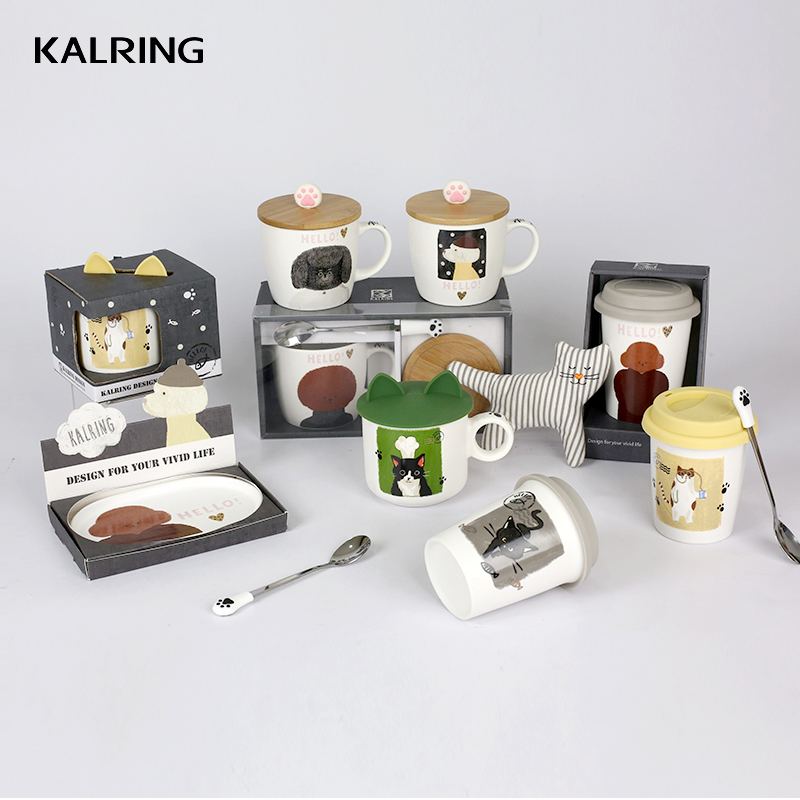 Ceramic dinner sets with matt color glaze with silicone color for gift for child interested