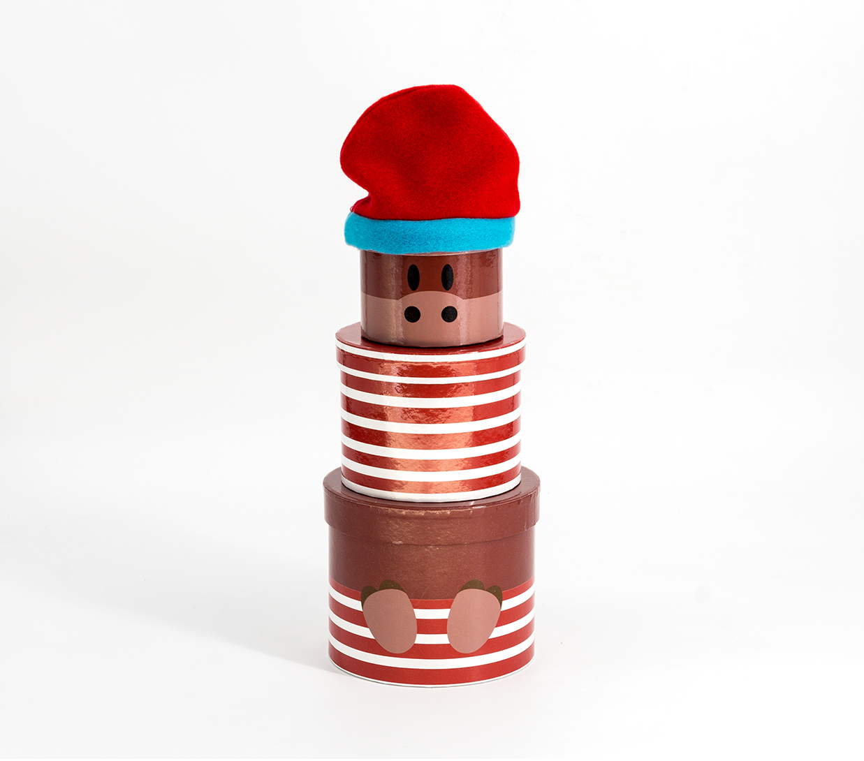 Round Doll Christmas Gift Box 3/Set
