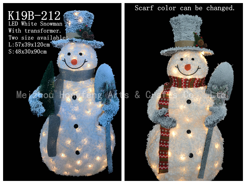 LED Pre lit White Tinsel Snowman Christmas Holiday Decoration, Christmas lights,Holiday Decoration for Patio, Lawn & Garden