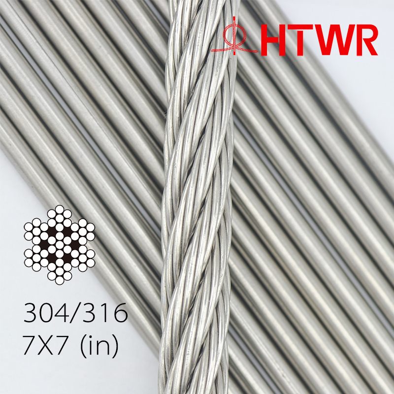 7X7 stainless steel cable type304 316