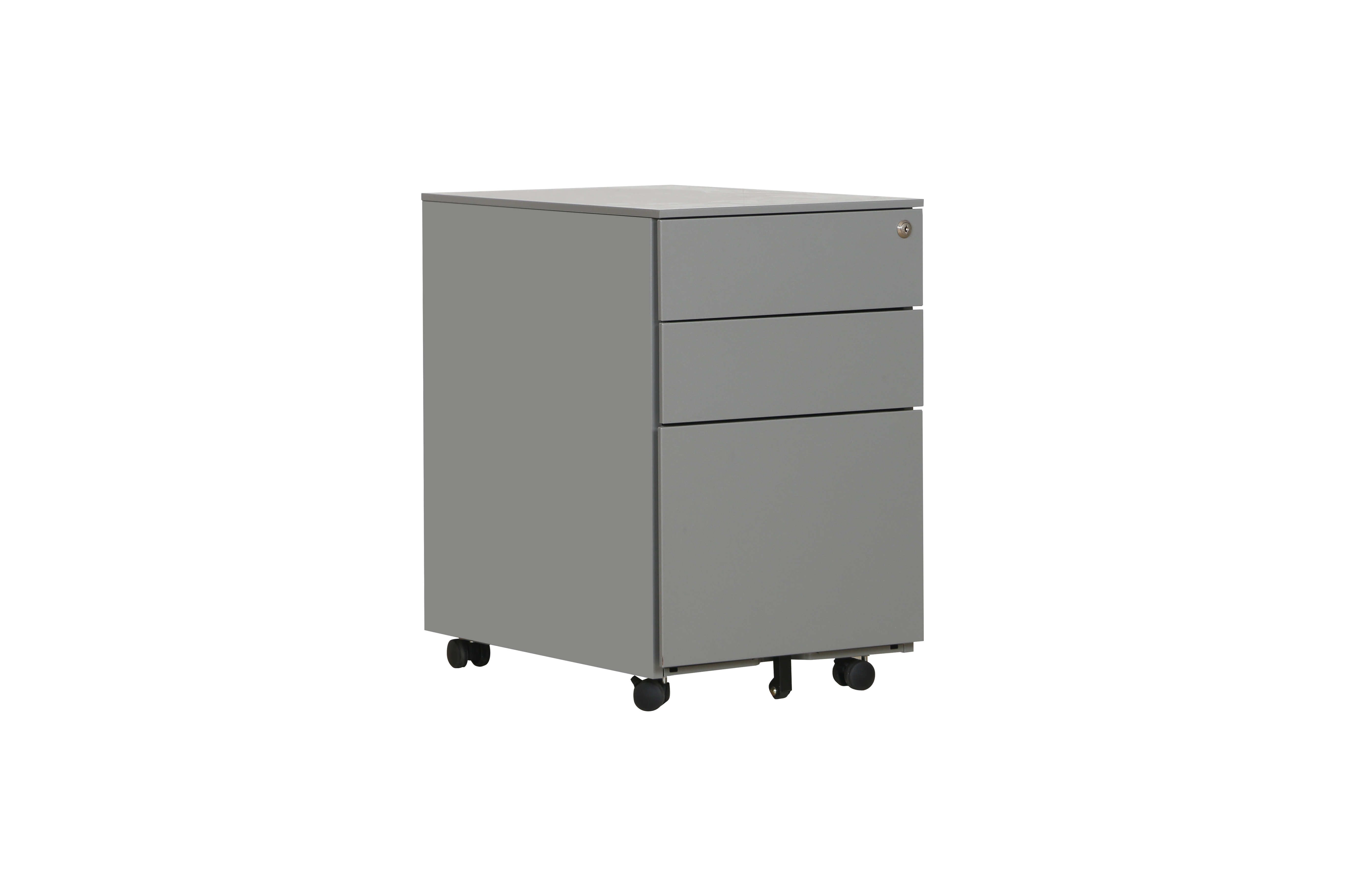 Grey 3 Drawer Mobile Pedestal with Flush Front
