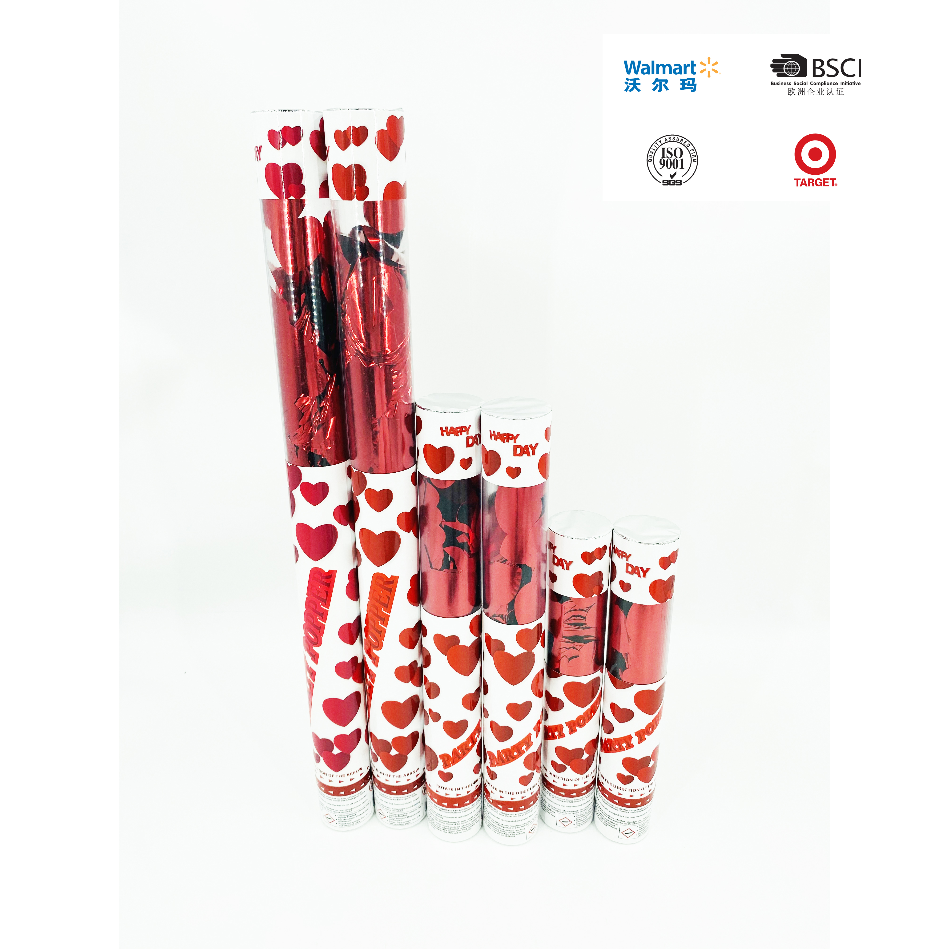 Party popper with paper heart party cannon party popper/party cannon/confetti cannon