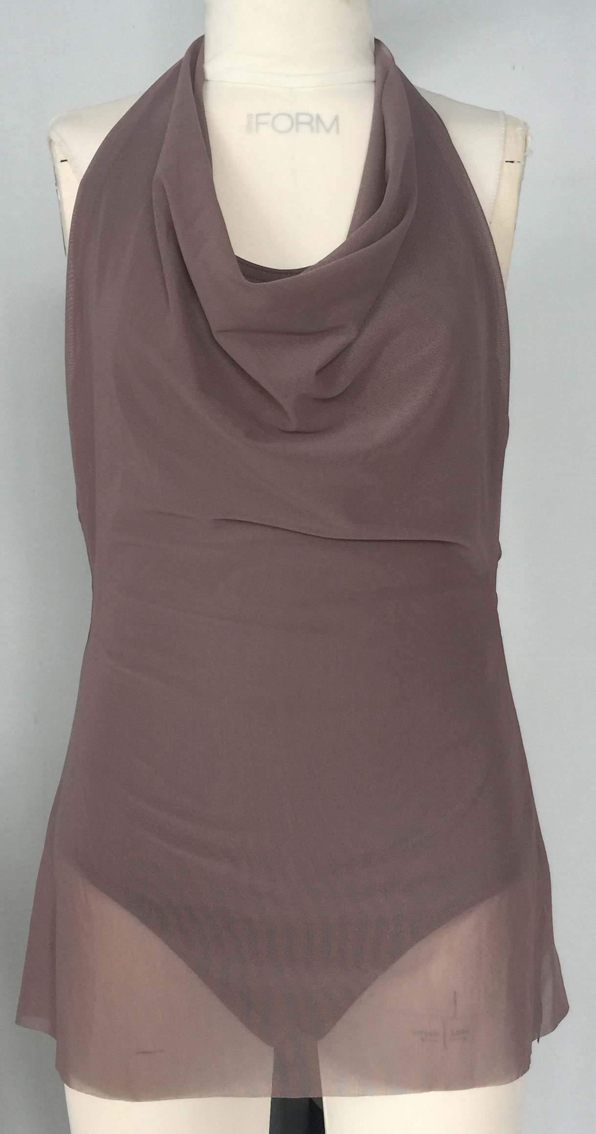 Ladies mesh cowl front dress - dance / performance