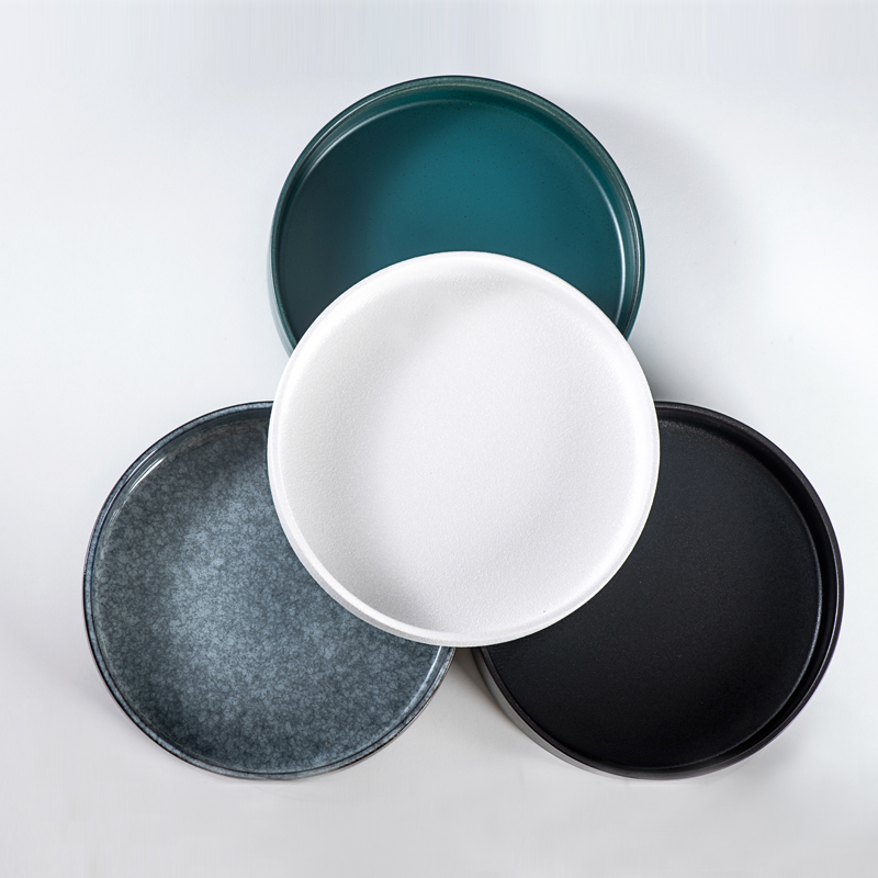 10 ”Durable porcelain with color glazed and emboss plate