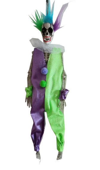 16in Hanging skeleton clown,halloween decoration, halloween props, indoor decoration