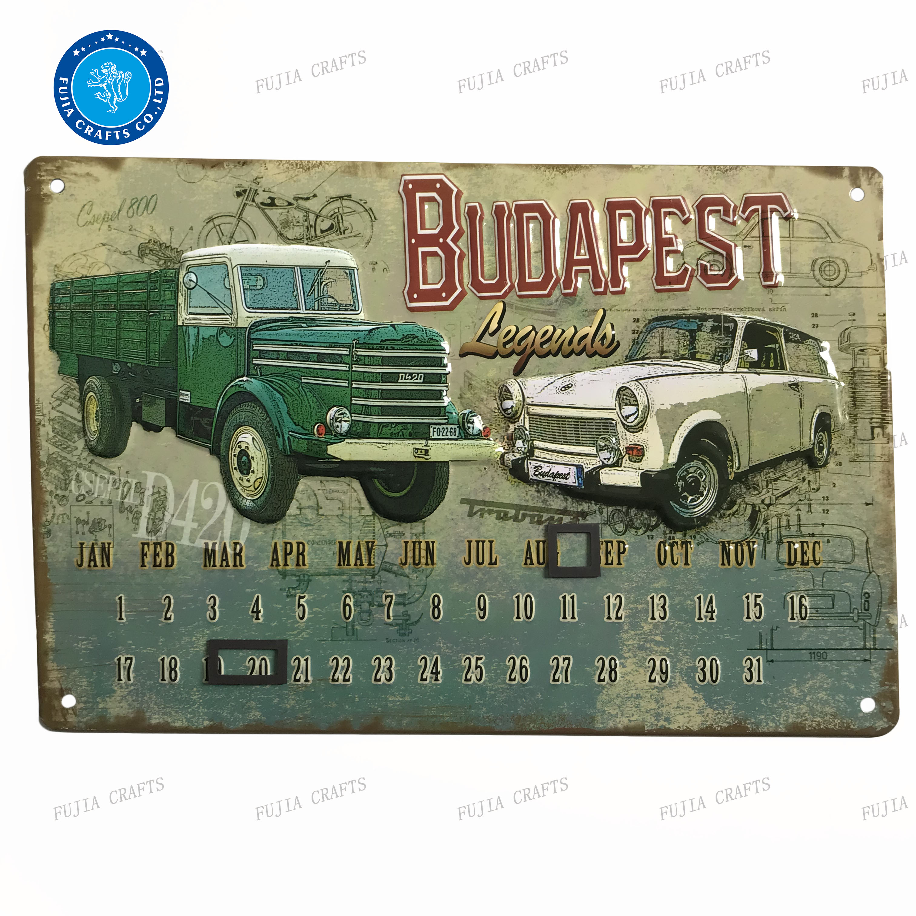 Hot selling custom decorative metal calendars