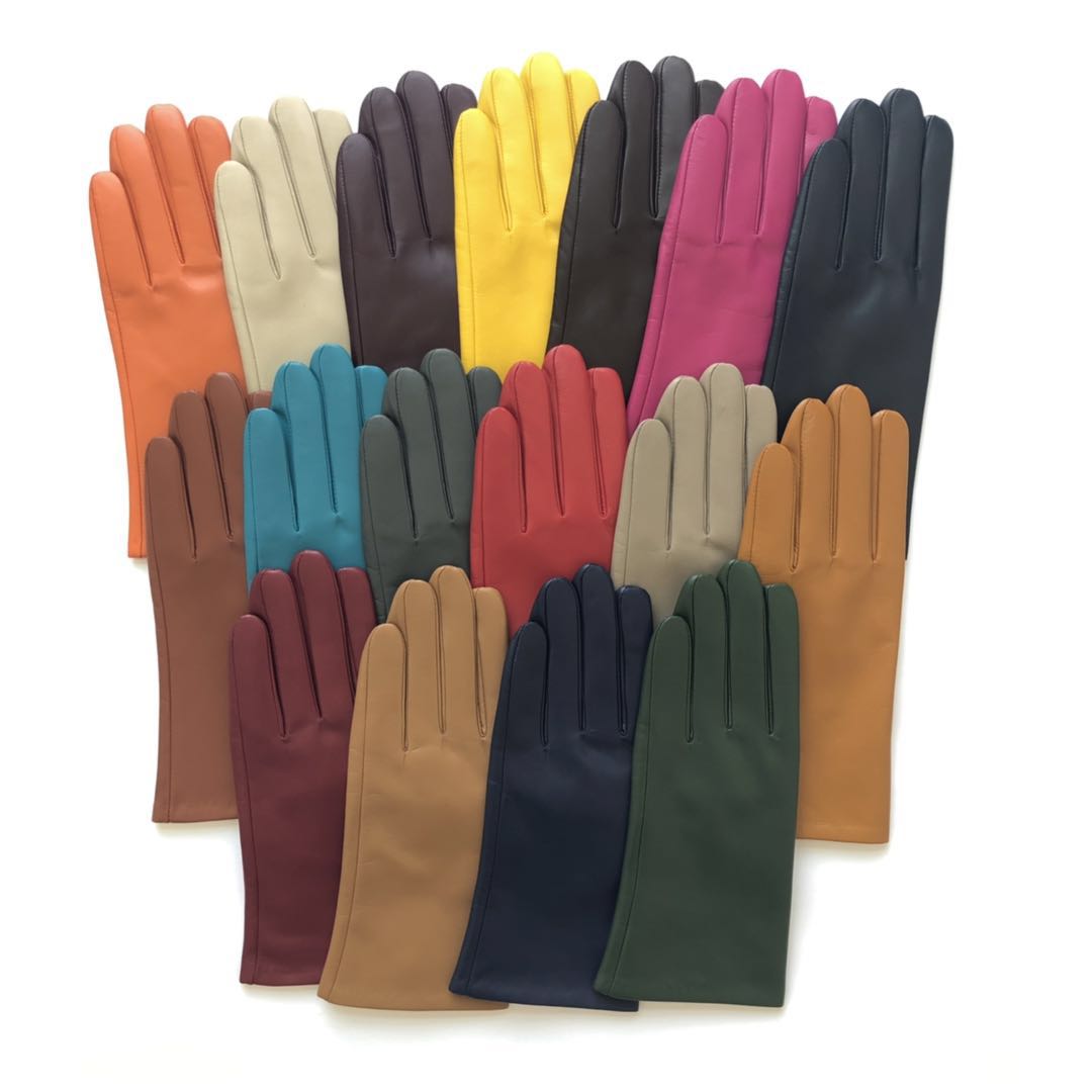 A003 Wholesale Ladies Plain Style Winter Classical colors leather driving gloves women