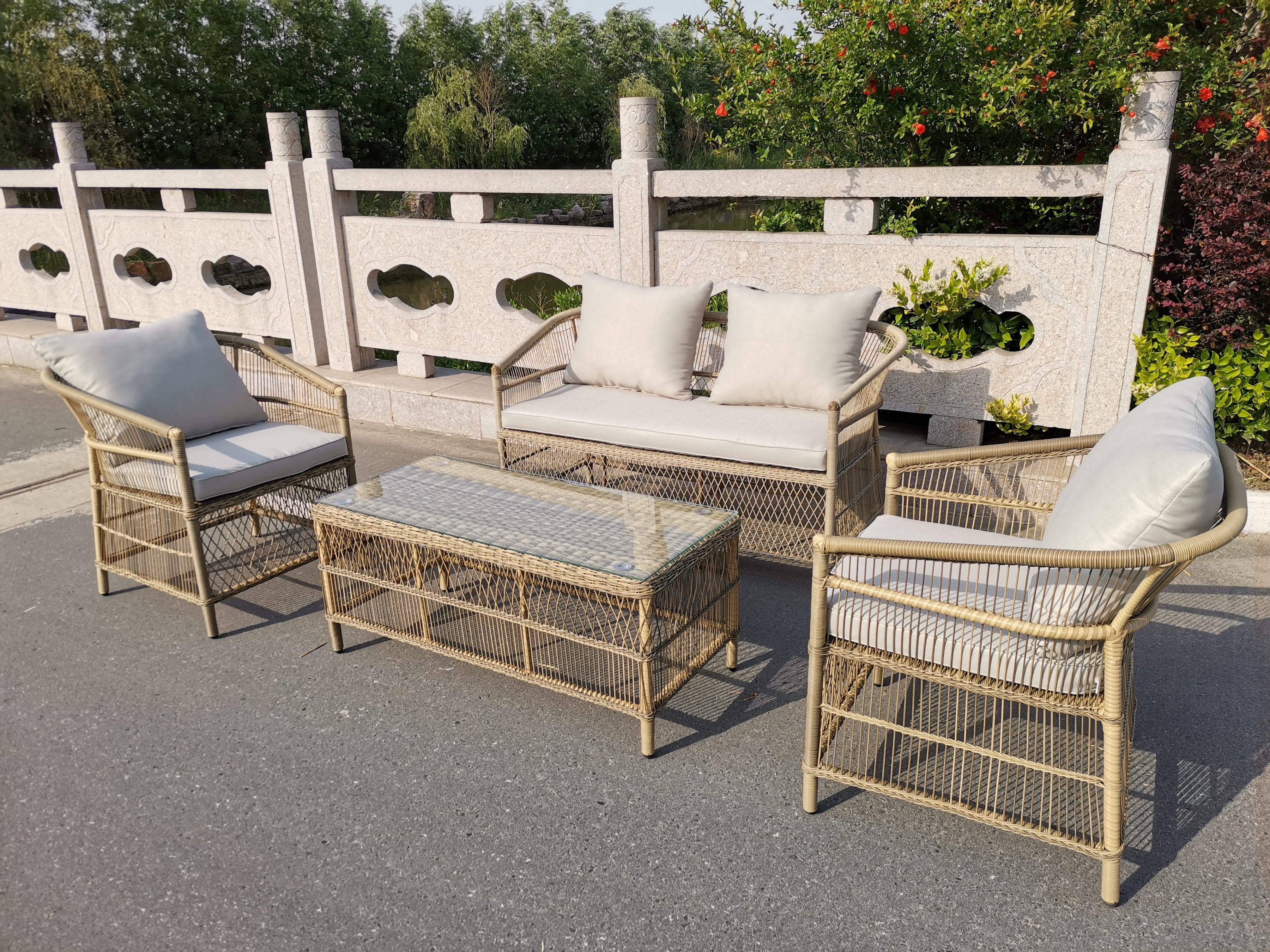 garden rattan 4pcs sofa set