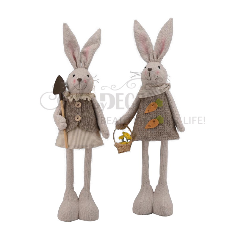 Fabric Standing Boy & Girl Rabbir With Hard Body