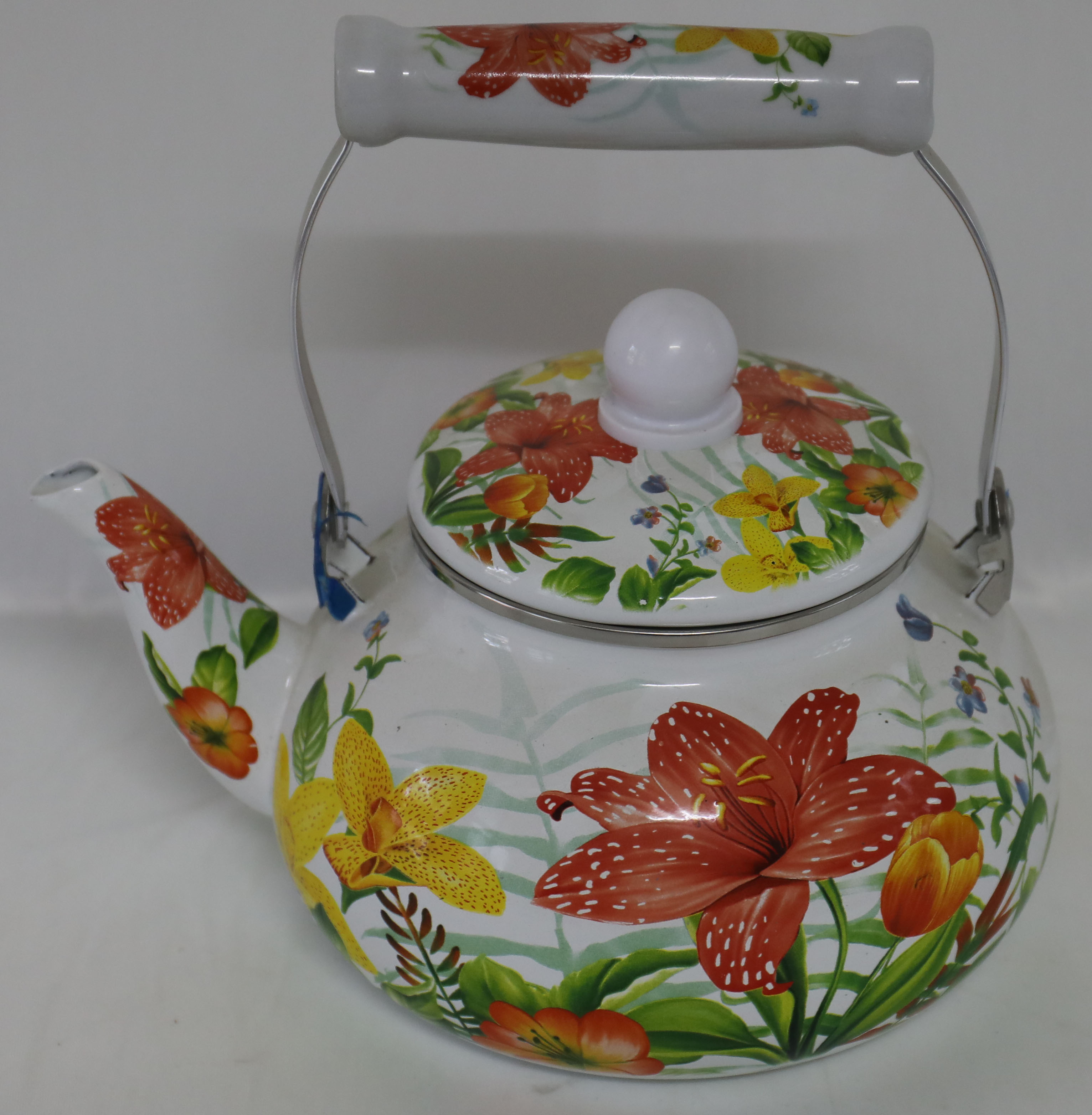 Enamel Kettle With Deco.