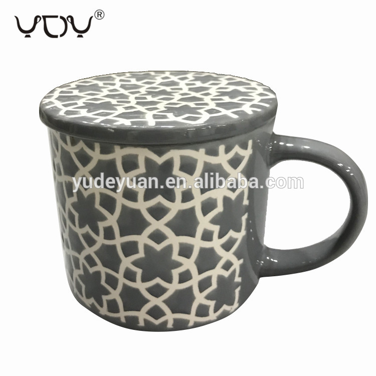 YDY chaozhou factory 17oz porcelain new bone custom mugs with lid