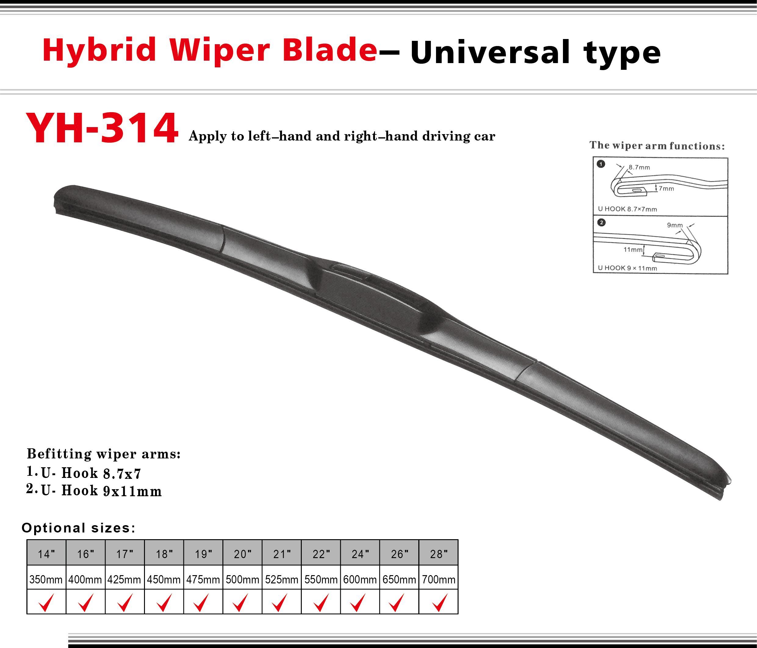 Hybrid wiper blade