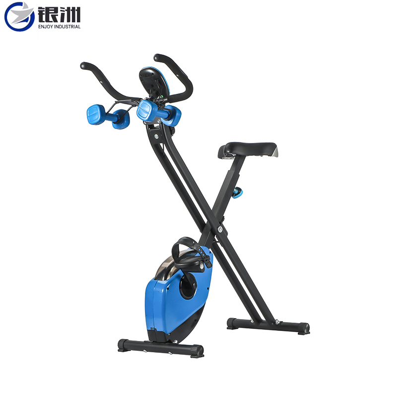 X-Bike Magnetic Foldable Upright Exercise Bike with Dumbbell