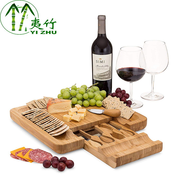 Bamboo Cutting Board/Cheese Board With Knife Set