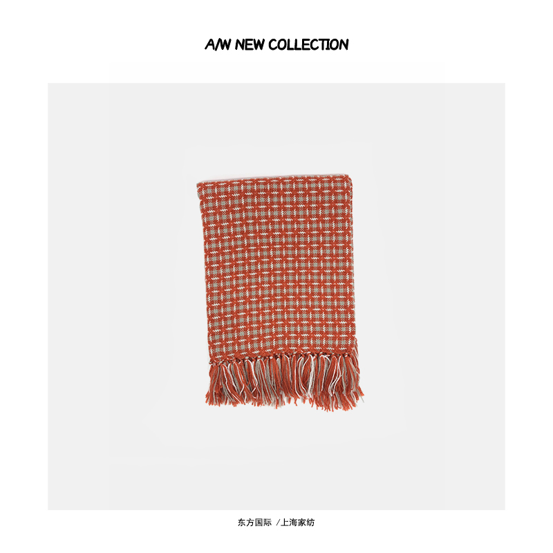 Waffle blanket sofa blanket tassel shawl bed cover