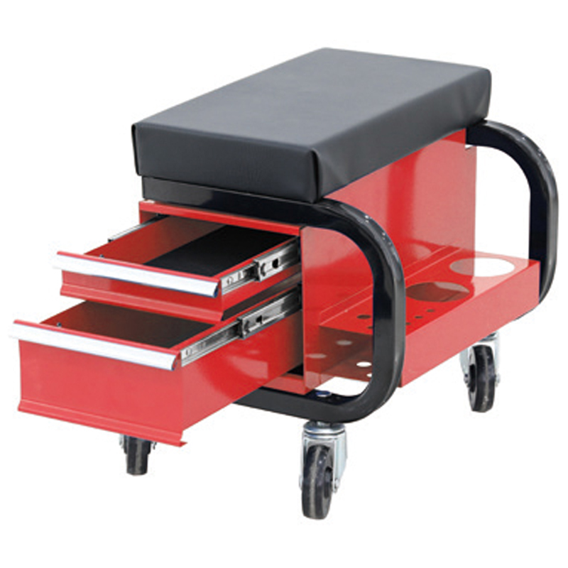 CarseatAutomobilerepair with drawer mechanie roller seat mechanic seat automotive repairing tool box post mail packageadjustable seat
