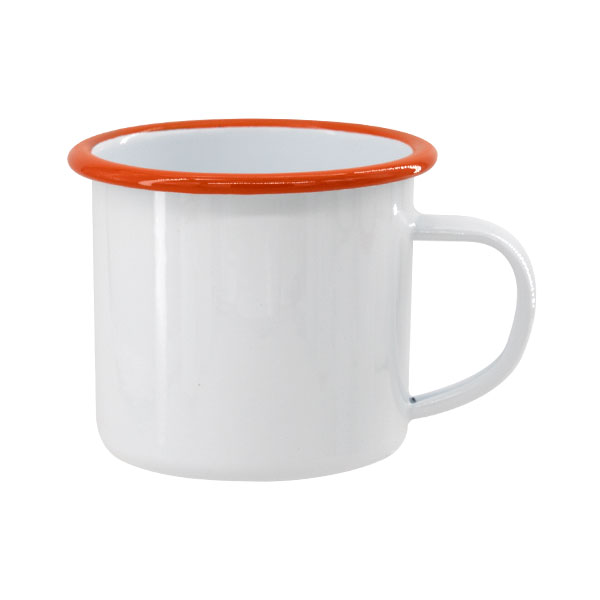New launched 12 oz. Sublimation Fine Enamel Mug with color rim