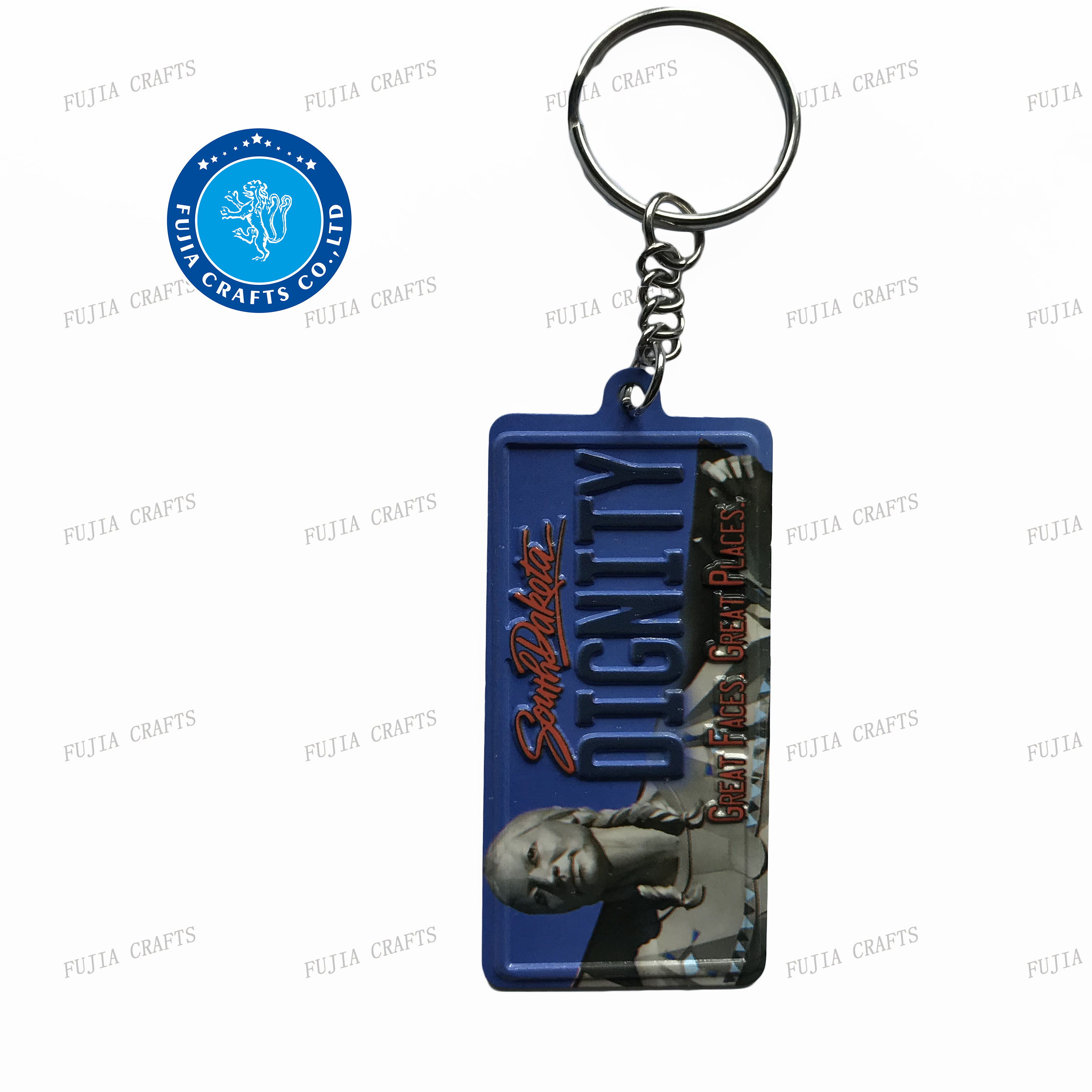 Custom shaped aluminum souvenir keychain
