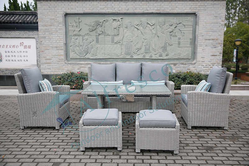 Alum Sofa set with reline backrest for single sofa