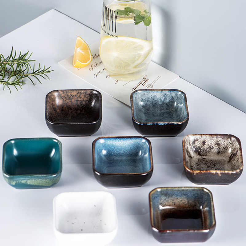 3.2 ” square bowl with color glazed