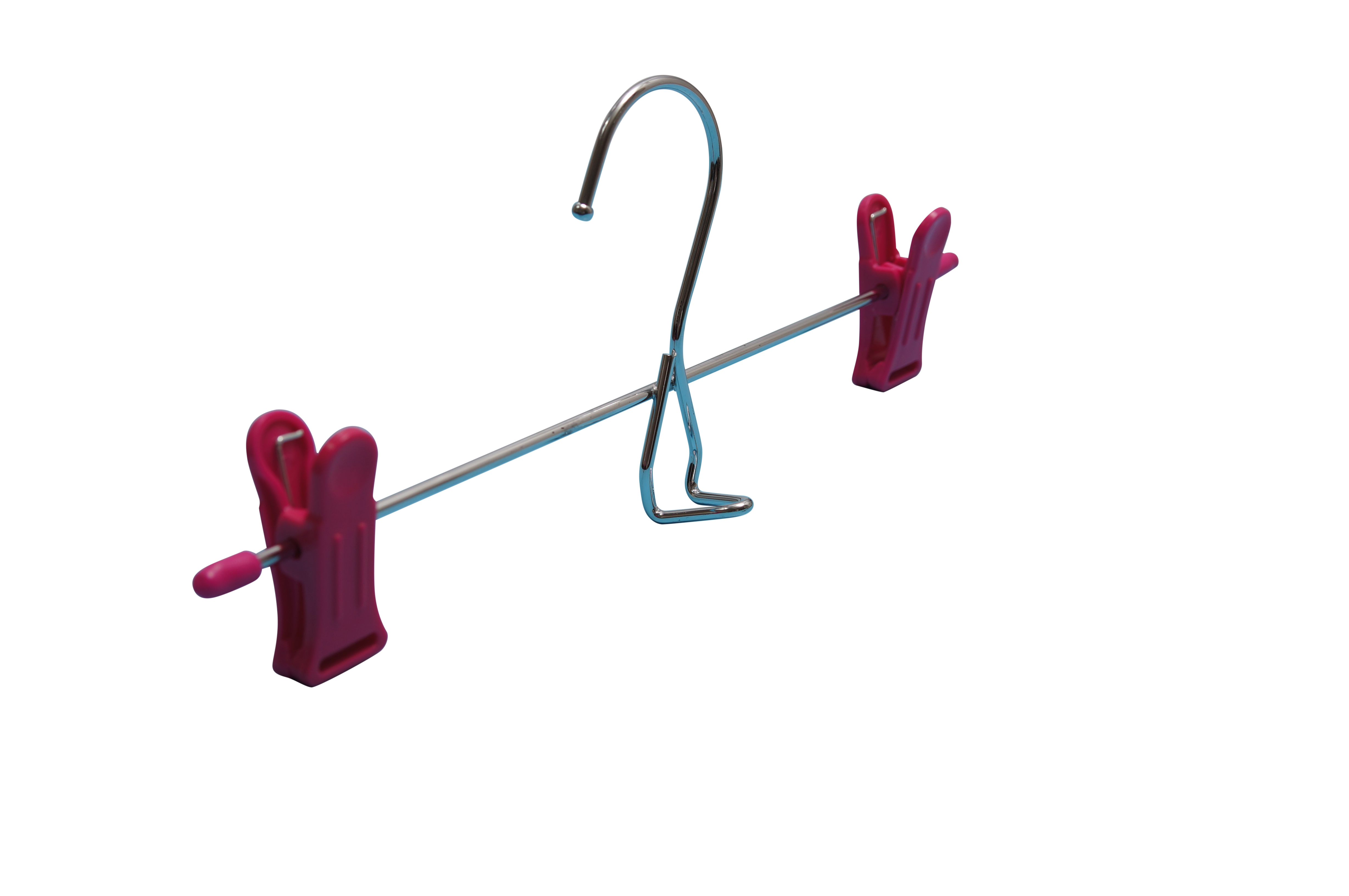 Pants hanger with clips