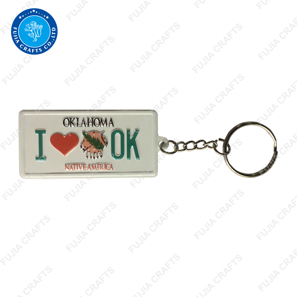I Love key chains Customized promotional metal key ring travel souvenir keychain
