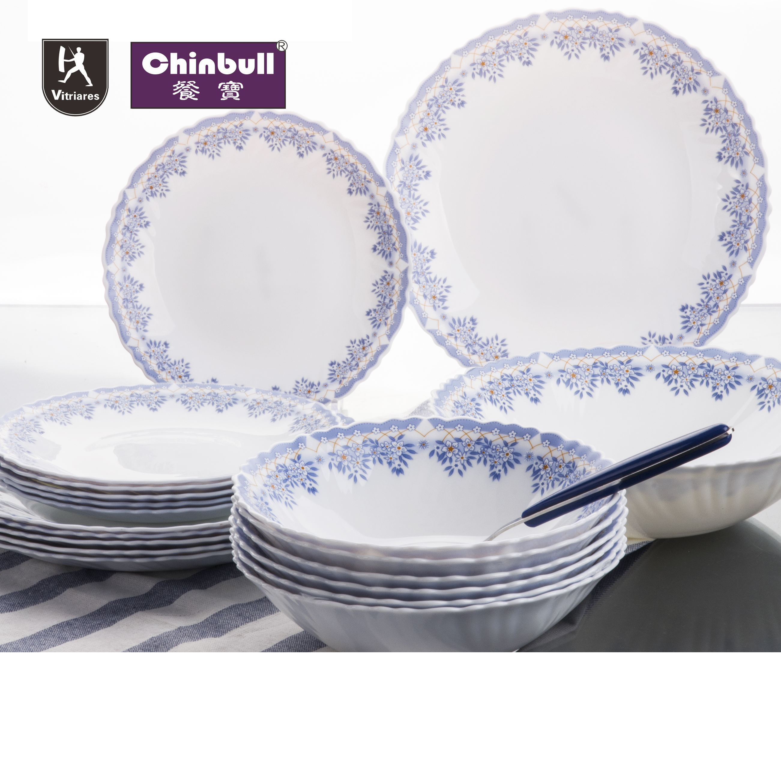 19pcs dinner set (opal glassware）