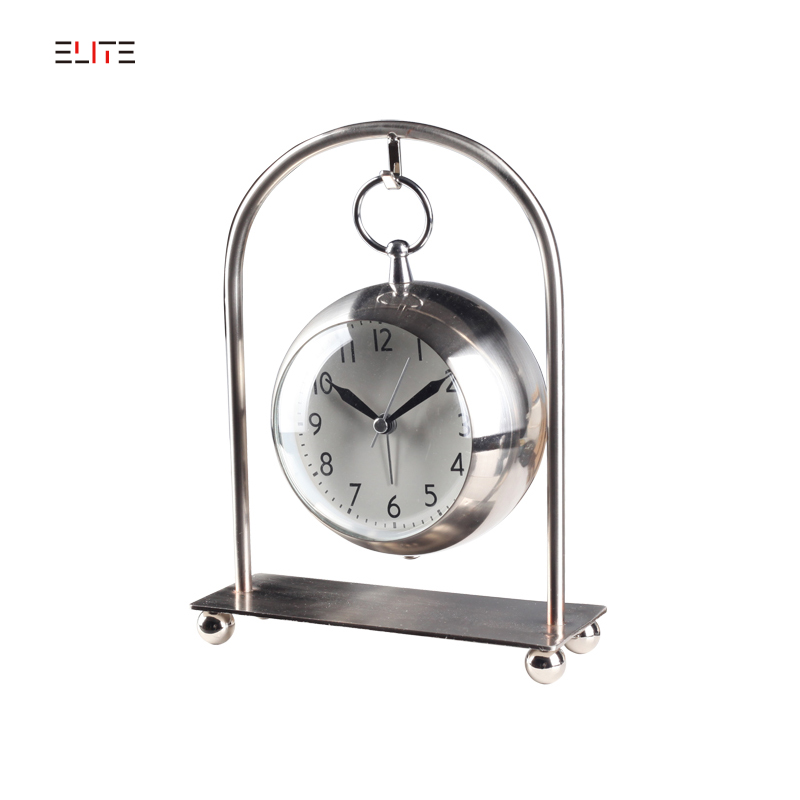 Metal quartz alarm clock