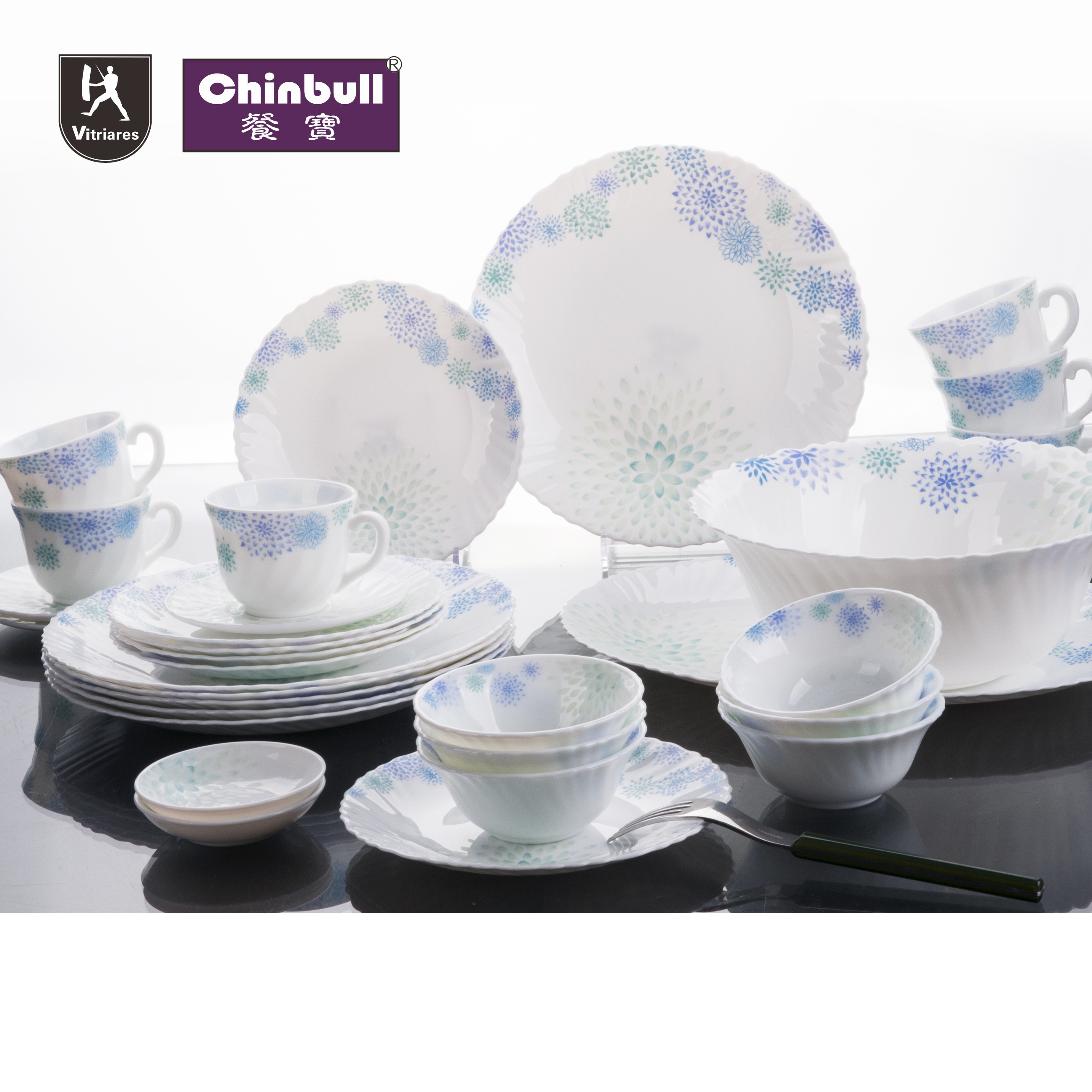 34pcs dinner set (opal glassware）