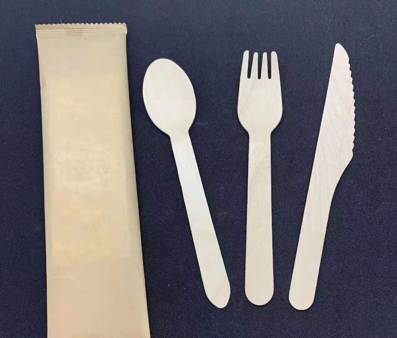disposable wooden cutlery wooden spoon wooden forks wooden knives16cms