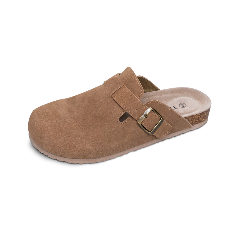 Unisex Boston Soft Footbed Clog Suede Leather Cork Clogs Shoes