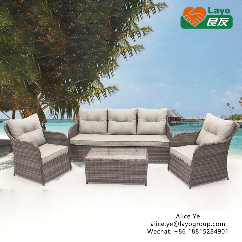 4pcs Alum Rattan Sofa Set