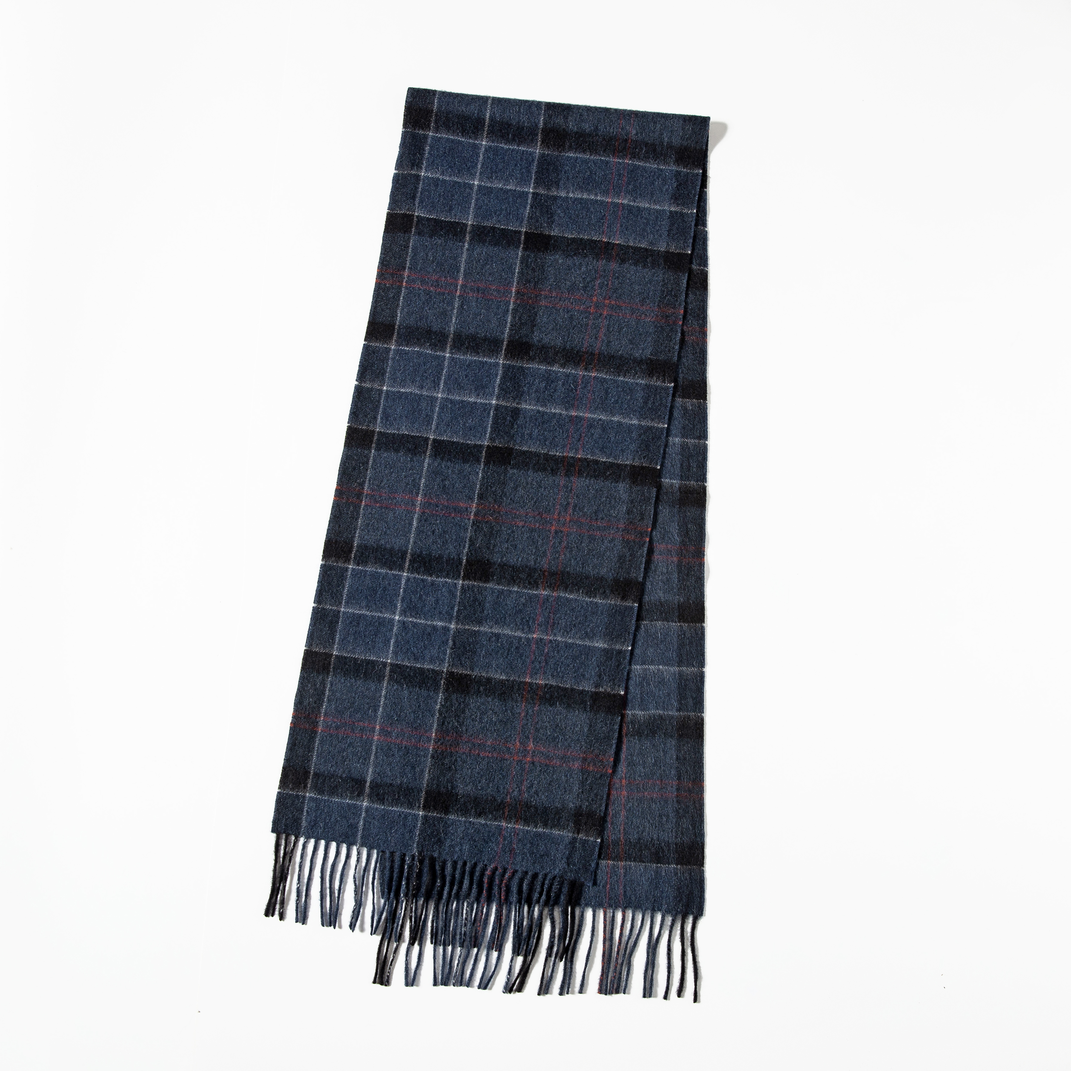 Long cashmere feel oversized thick fringed cashmere plaid scarves