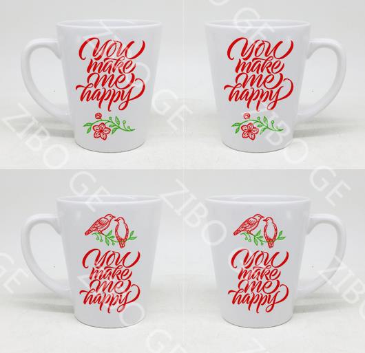V SHAPE MUG WITH DECAL/Coffee Mug