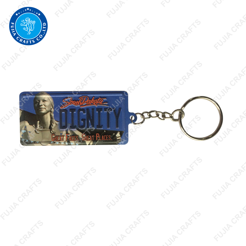 Custom Made Logo Metal Tourist Gifts Keychain with Key Ring