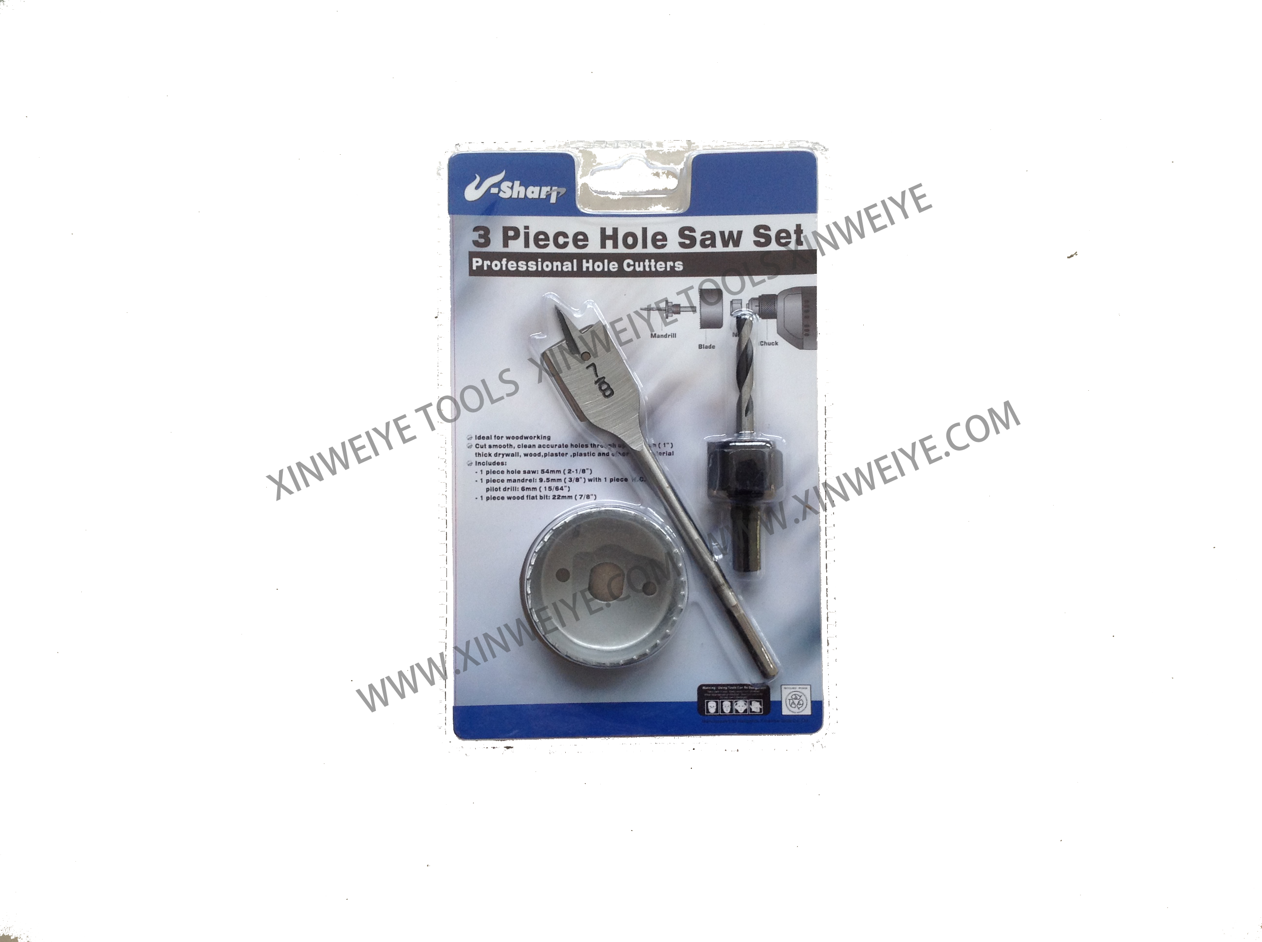 3pc Carbon Steel Hole Saw Set